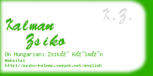 kalman zsiko business card